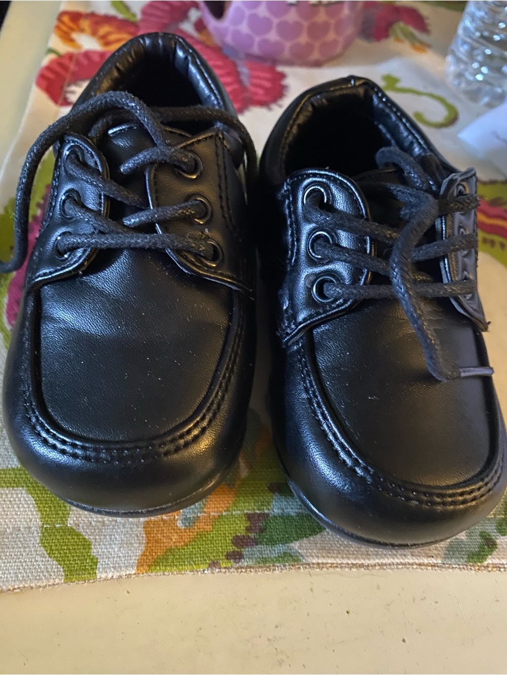 Josmo Black Toddler Lace-Up Dress Shoes